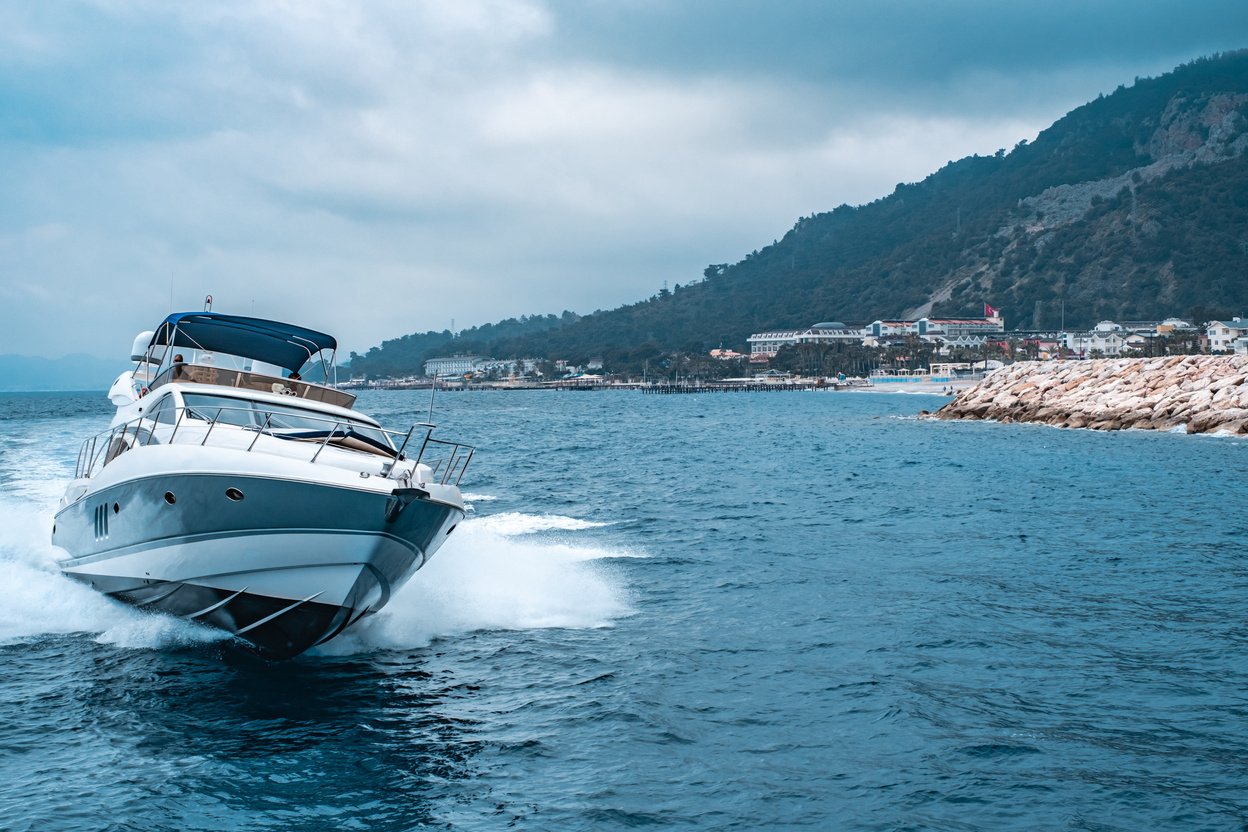 Blue Yacht on Sea