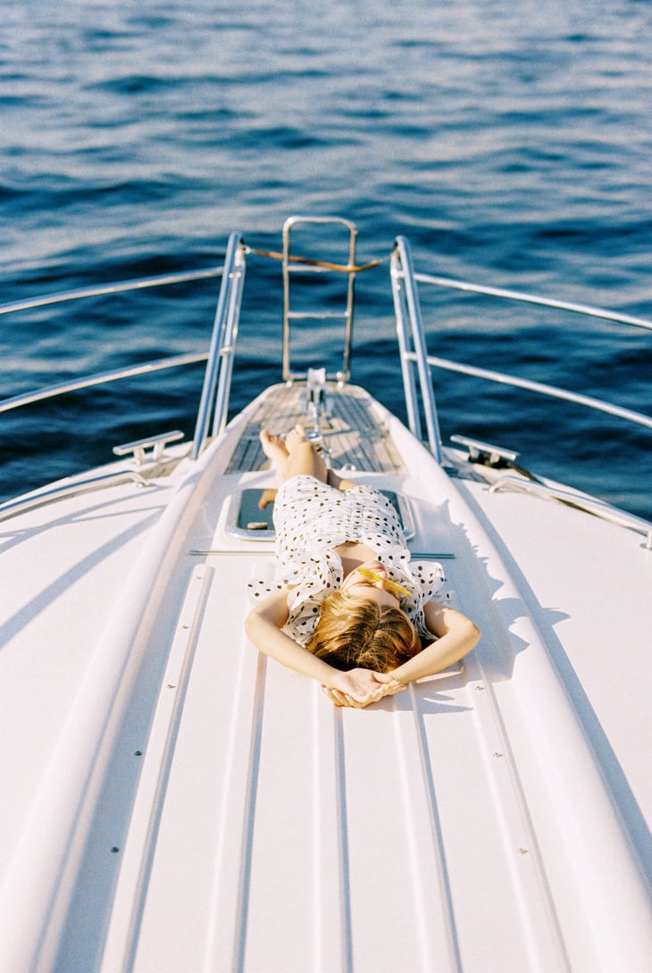 Girl Lying on Yacht